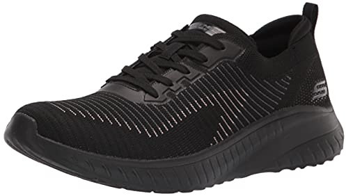 Skechers Damen BOBS Squad Chaos Renegade Parade Sneaker, Black Engineered Knit/Trim, 36 EU