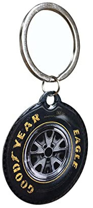 Nostalgic-Art Retro Schlüsselanhänger, Ø 4 cm, Goodyear – Wheel – Geschenk-Idee für Motor-Fans, Original Lizenzprodukt (OLP), aus Metall, Vintage Design, Reifen-Deko