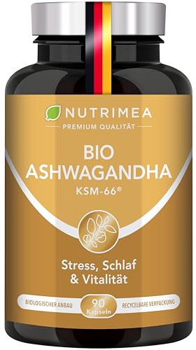 Laboratoires Nutrimea | Ashwagandha Bio | Patentgeschützter Extrakt KSM 66Ⓡ | Mit 5% an Withanoliden | Ashwagandha KSM 66 | 100 % natürlich | Glutenfrei | GVO-frei | 120 Kapseln | Premium Qualität