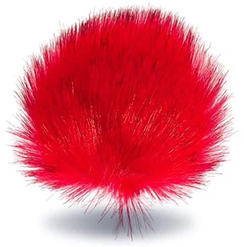 Wohnkult 10-12cm Kunstfell Bommel Pelzbommel Fellbommel Pompon Mützen Anhänger| 16 (Rot)