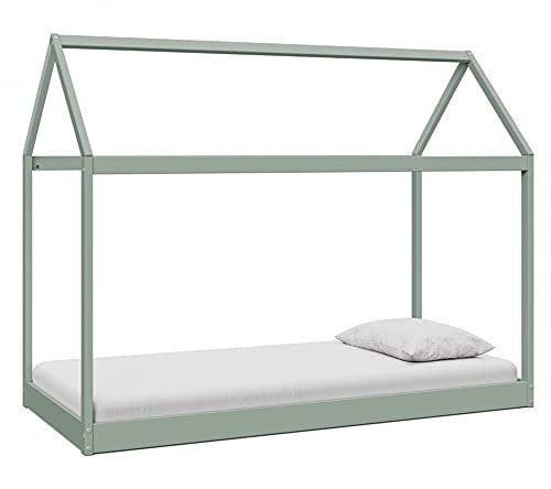 Home Detail Taylor Kids Wooden House Bed Single House (Pastel Green)