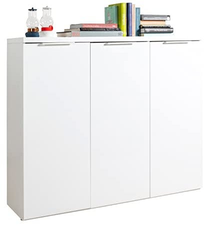 Composad Schuhschrank der Linie Mundi mit 3 Türen, Schuhschrank für den Eingangsbereich, Weiß (BxHxT) 120x102,30x35 cm, weiß lackiert, hergestellt in Italien