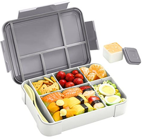 Inngly Kinder Brotdose mit Fächern – 1300ML BPA Frei Bento Box Lunchbox Kinder Vesperdose, Auslaufsicher Mit 5 Fächern, Jausenbox Brotbox für Erwachsene, Mädchen & Jungen, Mikrowelle/spülmaschinenfest