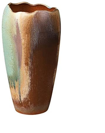 Outdoor Indoor Garden Blumentöpfe Rohkeramik Atmungsaktiver Blumentopf Keramik Retro Dekorativer Blumentopf Getrocknete Blume Dekoratives Ornament (Bodenstanzung) Blumentöpfe mit Ablauflöchern (Size