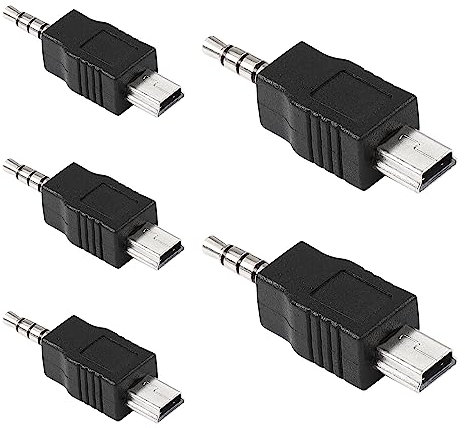 SinLoon Adaptateur Audio Mini USB vers Prise 2,5 mm 5 pièces 4 Ploe 2,5 mm mâle vers Mini USB mâle convertisseur de Sortie Audio AUX de Voiture pour Adaptateur(Mini USB to 2.5mm Jack)