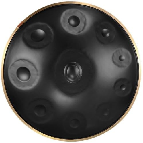 U-Turn Steel Handpan 22 10 Töne D Kurd Gray/Golden Edge inkl. Tasche & Poliert.
