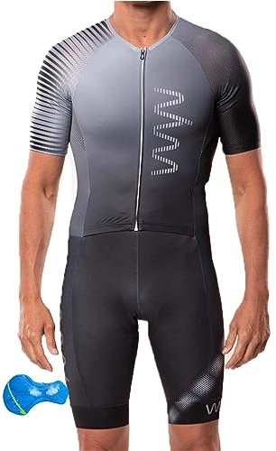 Triathlon Anzug Herren Anzug Herren Herren Radsportanzug gepolstert einteil Trisuit Einteiler Herren Radsportanzug gepolstert einteilig zum Laufen, Radfahren, (TYP-2,3XL)