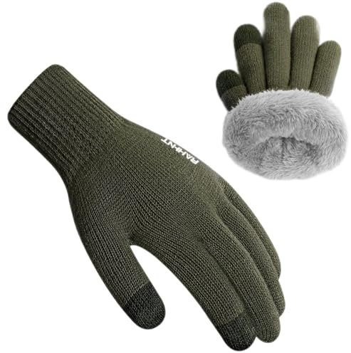 Unisex Kinder Handschuhe Winter für Jungen Mädchen Thermohandschuhe Touchscreen Winterhandschuhe Warme Wollstrickhandschuhe mit Fleecefutter 3-15 Jahre
