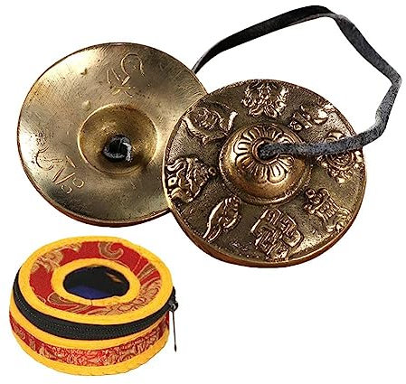 6,5 cm tibetische Meditation Tingsha Becken Glocke Mindfulnee tibetische Nepal Glocken Dekoration Buddhistische Pe T1R5 Bronze