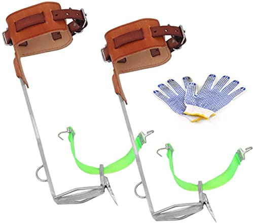 Samnuerly Tree climbing spike set Spurs tool, tree climbing crampon equipment, on a tree climbing shoes light, tree climbing steps equipment fruit paws picking,A