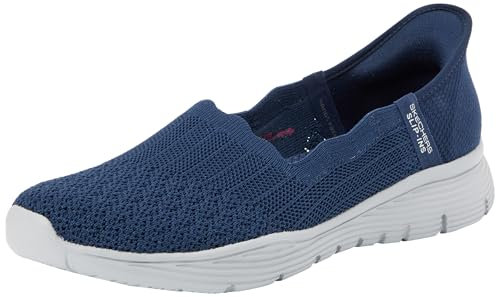 Skechers Seager Believe It, Zapatillas Mujer, Navy Knit, 38 EU
