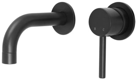 Welfenstein 2-Loch Unterputz Armatur 2L-U37-14PA (Ausladung 14 cm) schwarz matt