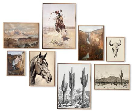 Western-Dekor, Vintage-Südwestliche Wandkunst, Bauernhaus-Wanddekoration, Western-Cowboy-Bilder, Boho-Ranch-Wüste, westliche Wanddekoration, ästhetisch, südwestliche Kunstdrucke für westliches