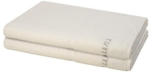 Möve for frottana - 2 teiliges Frottier-Set - Pearl (2 X Saunatuch im Set) - 500 g/m2 - Baumwolle - Walkfrottee - saugstark - weich und flauschig - Ivory