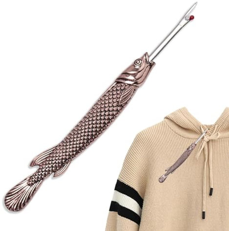 Fecfucy Nähnahttrenner,Vintage Nahttrenner,Kreativer Fadentrenner in Fischform aus Metall im Vintage-Stil - Werkzeug zum Entfernen von Fäden aus Legierung und Edelstahl für Handarbeiten, Kreuzstiche