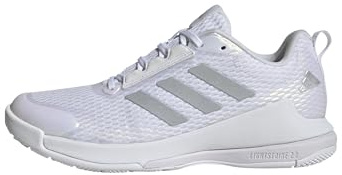 adidas Damen Novaflight 2 Indoor Shoes Sportliche Schuhe, Cloud White/Silver Metallic/Cloud White, 36 2/3 EU