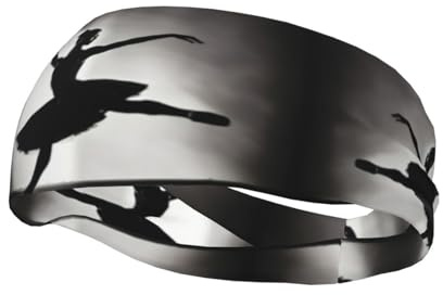 ZISHAK Ballerina Dance Print Fashionable Sporty Headband for Men and Women,Perfect for Any Athletic Activities, Black