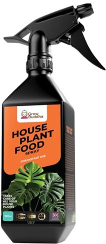 Grow Buddha House Plant Food Spray - 350ml Foliar Fertiliser - Indoor Plant Food Magic - Ready-to-Spray Elixir for Happy, Healthy House Plants