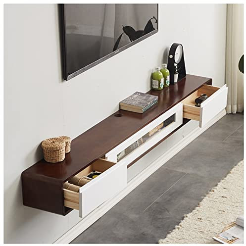 Mobile TV Sospeso Mobile TV Sospeso Moderno con 2 Cassetti e 2 Ante, Console TV a Parete da 78,7''/86,6'', Mensola TV con vano portaoggetti per Soggiorno Camera da Letto, Mobile TV Sospeso Bianco (M