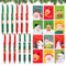 24 Stück Weihnachten Schreibwaren Set, Kugelschreiber Weihnachten, Mini Notizblöcke Weihnachten (Zufälliges Muster), Gelstifte Kugelschreiber, Briefpapier Versorgung Geschenk Weihnachtskugelschreiber