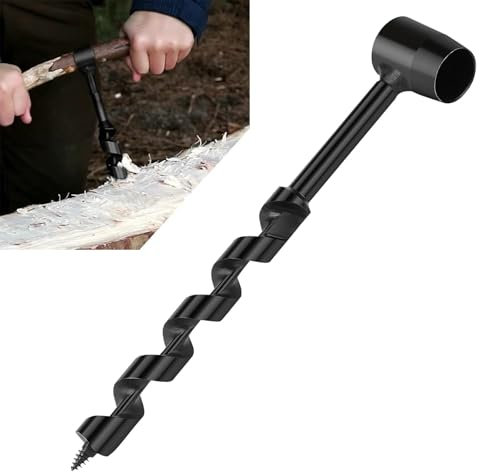 Trapano per legno manuale, manuale Auger Wood Drill Wrench, Outdoor Garden Auger, trapano a mano in legno, per la lavorazione del legno, per backpack, campeggio, sopravvivenza, ago a mano (16 x 250)