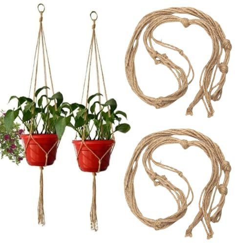 ZDL Macramé Pot Suspendu - 2 Pièces Suspension Plante en Corde de Coton pour Fleur - Support Décoratif du Jardin
