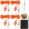 4 Stück Verstellbare Seilratsche, 4M Abspannseile mit Seilspanner, Reflektierend Leichte Abspannleine Zeltschnur, Camping Ratschenzeltseil für Campingzelte, Markisen, Aufhängung (Orange)