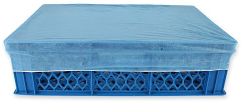 50 Stück, Abdeckhauben, FRANZ MENSCH, blau, PP | Hygienehauben, Kistenhauben, mit Naht, 73 x 68 x 7,5 cm, Staubschutz, Lebensmittelbereich, Lager, Hygiene