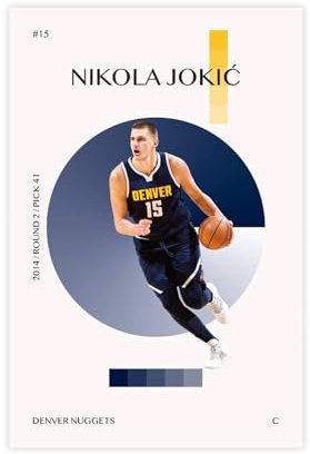 zxjwcm Nikola Jokic Poster auf Leinwand, Schlafzimmer, Dekoration, Landschaft, Büro, Raumdekoration, Geschenk, ungerahmt: 30 x 45 cm