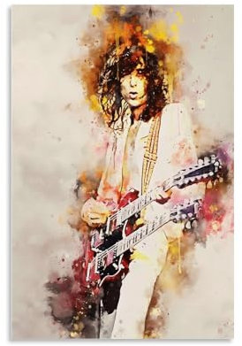 ZBSXLBNG Jimmy Page Poster Dekorative Malerei Leinwand Wandkunst Wohnzimmer Poster Schlafzimmer Malerei 20x30inch(50x75cm)