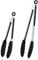 TEAMFAR Küchenzange, 2 Stück Edelstahl Grillzange Nudelzange Set, Hitzebeständig Kochzange mit Antihaft Silikonspitze, 30,3cm & 23,7cm Fleischzange zum Kochen & Grillen, Spülmaschinenfest - Schwarz