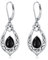 Keltische Knotenohrringe Schwarzem Onyx 925 Sterling Silber Vintage-Ohrhänger mit Klapphebel Keltischer Schmuck Geschenke für Frauen