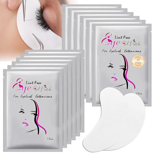 50 Paare Wimpernverlängerung Pads, Augenpads für Wimpernverlängerung, Eyelash Extensions Patch, Wimpern-Lifting-Pads, Schönheit Werkzeug für Pro Salon (Mädchen)