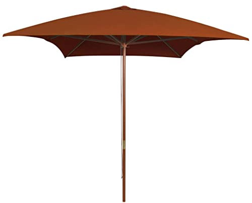 LLEZKBR Gartenschirm Sonnenschirm mit Holzstab terracotta 200x300cm