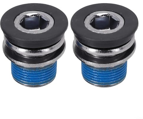 2 bulloni per pedivella per bicicletta, filettatura M15, compatibili con asse ISIS, con guarnizione in plastica, per movimento centrale della bici elettrica, struttura in acciaio, colore nero