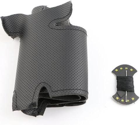 Handgenähter schwarzer Leder-Lenkradbezug für Opel Astra (K) Corsa (E) Crossland X Grandland X Insignia, atmungsaktiver Mikrofaser-Lenkradbezug zum Selbermachen