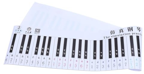 Mobestech Pvc Klaviertastatur Hilfstabelle mit 88 Tasten Klavierübungsblatt mit Klarer Druckqualität und Realistischer Tastengröße zum Üben und Lehren Am Klavier