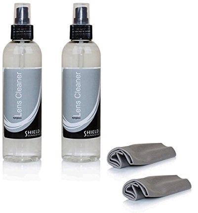 Shield Eyeglass Lens Cleaner Spray 2 X 236ml Pack with Microfiber Cleaning Cloths