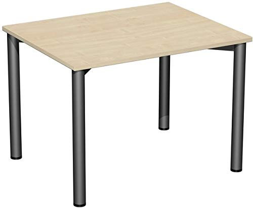 Geramöbel Konferenztisch Rundfuß Feste Höhe, 1000x800x720, Ahorn/Anthrazit