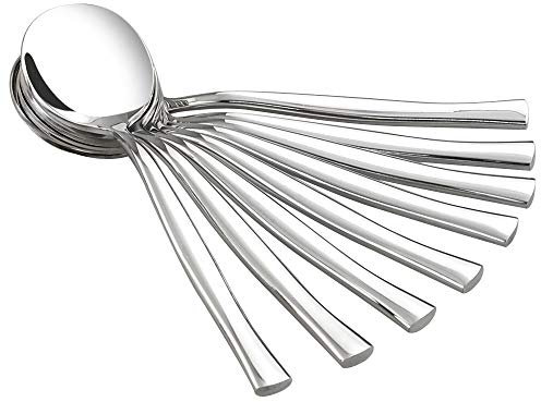 Idotry Lot de 12 cuillères à soupe rondes en acier inoxydable