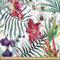ABAKUHAUS Bunt Gewebe als Meterware, Tropische Orchideen, Schön Gewebten Stoff für Polster und Wohnaccessoires, 1M (148x100cm), Dunkle Koralle Weiß