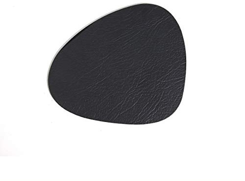 LindDNA Glasuntersetzer Curve Recyceltes Leder Doppelseitig Rot-Schwarz, Maße: 11cm x 13cm, 983502