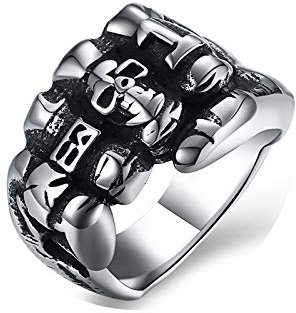 KnSam Silber Ringe Damen Ehering Für Frauen Faust Schädel Edelstahl Schmuck Für Damen Mädchen Silber