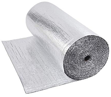 Isolation Thermique 1,0x15M, Film Anti Chaleur Aluminisé Double Face 4mm Épaisseur, Résistant pour Réflecteur radiateur de Chaleur, Protéger Contre Froid Idéal pour Fenetre, Voiture et Radiateur