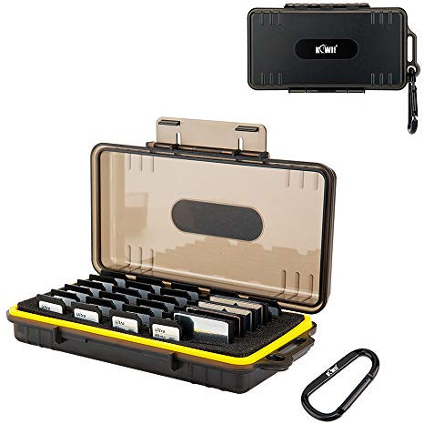 Kiwi Fotos - Custodia per schede di memoria con 45 scomparti, per 30 schede SD/NS (Nintendo Switch)/PSV/CFexpress tipo A + 15 schede CF/XQD/CFexpress di tipo B, scatola organizer per carte resistente