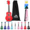 EastRock Ukulele Sopran 21 Zoll Kit für Erwachsene Anfänger Mit Tasche, Saite, Bedienungsanleitung (Rot)