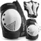 SKATEWIZ Rodilleras Niño, Rodilleras Patinaje Niña - Rodilleras Niña - Protecciones Patines Niña, Protecciones Patines Niño - Rodilleras Patines - Smash Talla S Negro y Blanco