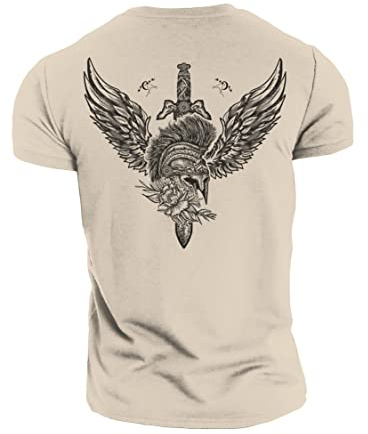 GYMTIER Spartan Forged - Short Sword - Men's Gym T-Shirt Bodybuilding Training Workout Lifting Top Clothing
