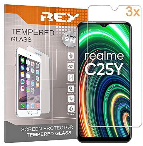 3X Protector Pantalla para REALME C25Y - C21Y - OPPO A16 - A16s - A54s, Cristal Vidrio Templado Premium