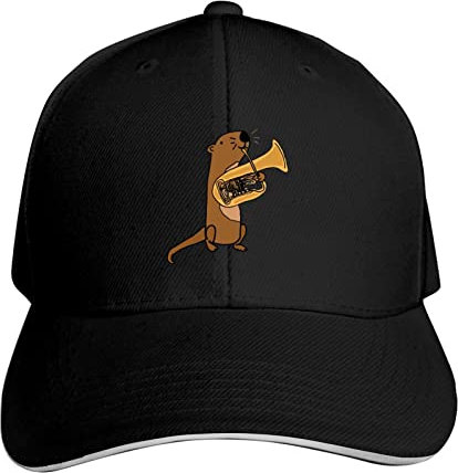 Sea Otter Playing Tuba Unisex Baseball Cap Verstellbare Sport Sandwich Cap Trucker Hats Hip Hop Dad Hat für Herren Damen